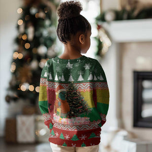 Guinea Bissau Christmas Kid Ugly Christmas Sweater Santa Penguin Christmas Tree and Snowflake - African Pride