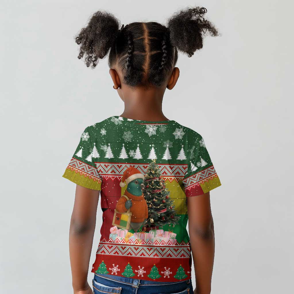 Guinea Bissau Christmas Kid T shirt Santa Penguin Christmas Tree and Snowflake - African Pride