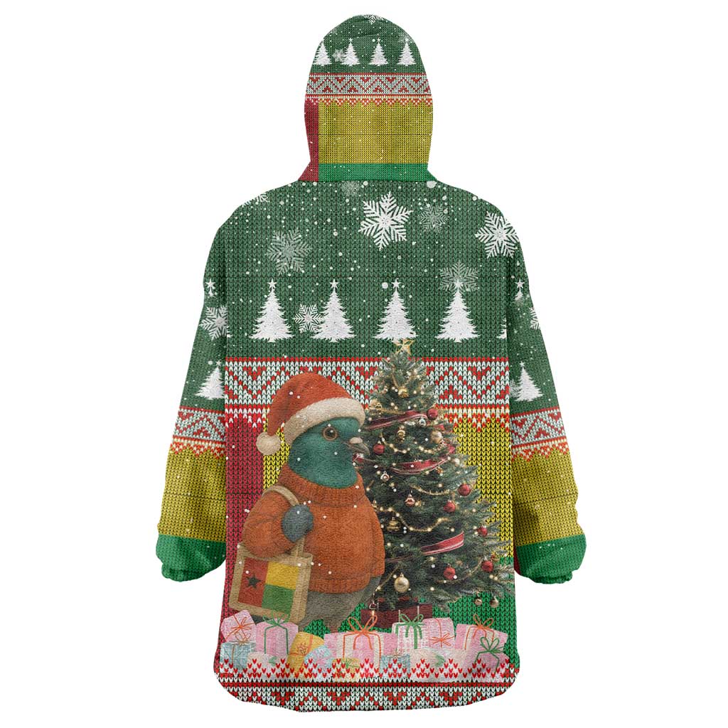 Guinea Bissau Christmas Kid Wearable Blanket Hoodie Santa Penguin Christmas Tree and Snowflake - African Pride