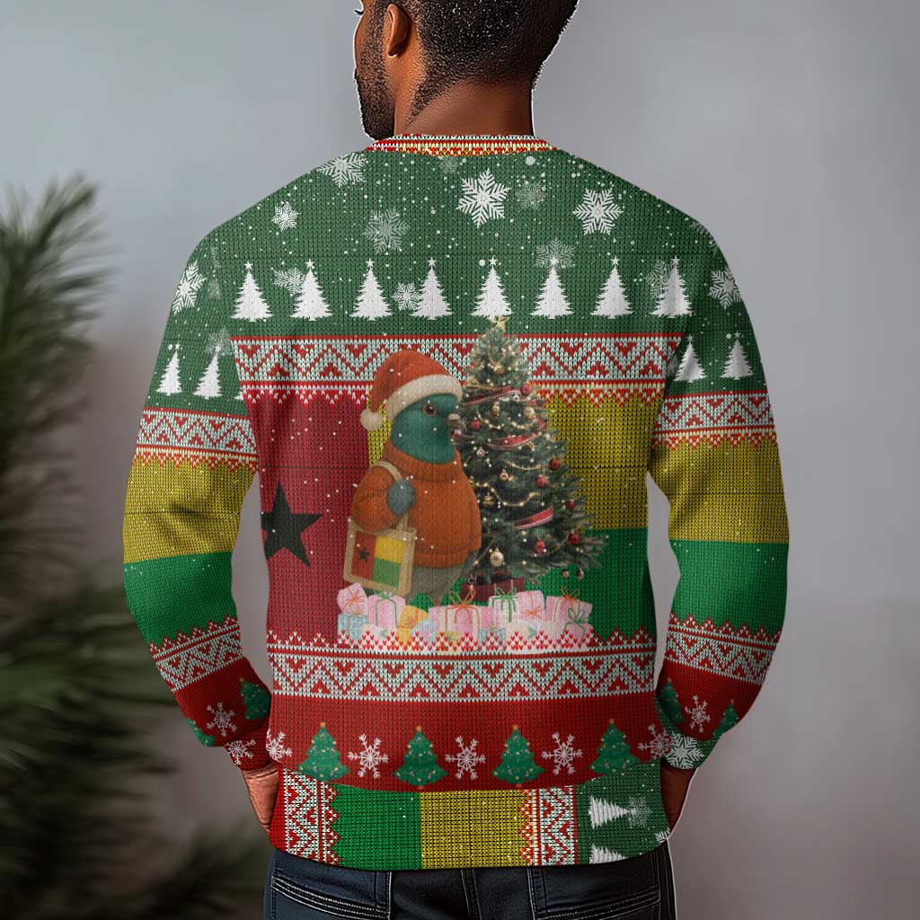 Guinea Bissau Christmas Ugly Christmas Sweater Santa Penguin Christmas Tree and Snowflake - African Pride