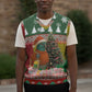 Guinea Bissau Christmas Knitted V-Neck Vest Santa Penguin Christmas Tree and Snowflake - African Pride