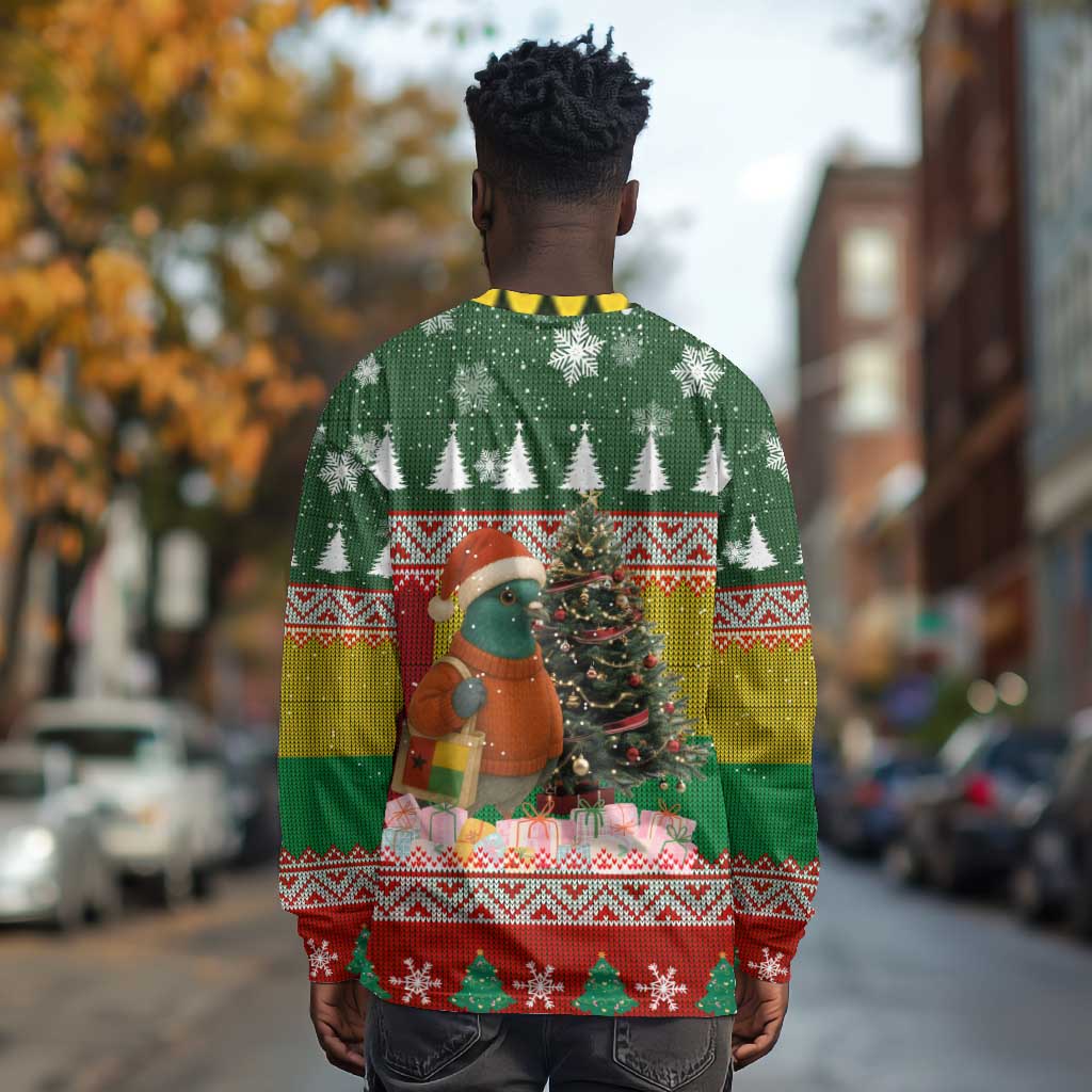 Guinea Bissau Christmas Long Sleeve Shirt Santa Penguin Christmas Tree and Snowflake - African Pride