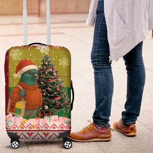 Guinea Bissau Christmas Luggage Cover Santa Penguin Christmas Tree and Snowflake - African Pride