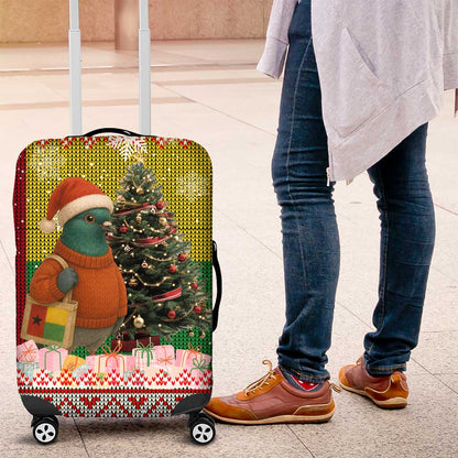 Guinea Bissau Christmas Luggage Cover Santa Penguin Christmas Tree and Snowflake - African Pride