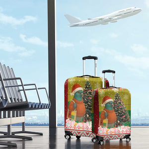 Guinea Bissau Christmas Luggage Cover Santa Penguin Christmas Tree and Snowflake - African Pride