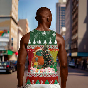 Guinea Bissau Christmas Men Tank Top Santa Penguin Christmas Tree and Snowflake - African Pride