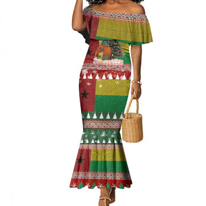 Guinea Bissau Christmas Mermaid Dress Santa Penguin Christmas Tree and Snowflake - African Pride