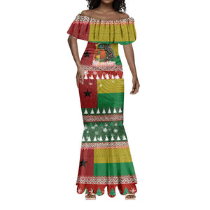 Guinea Bissau Christmas Mermaid Dress Santa Penguin Christmas Tree and Snowflake - African Pride