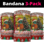 Guinea Bissau Christmas Neck Gaiter Santa Penguin Christmas Tree and Snowflake - African Pride