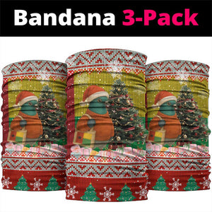 Guinea Bissau Christmas Neck Gaiter Santa Penguin Christmas Tree and Snowflake - African Pride