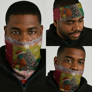 Guinea Bissau Christmas Neck Gaiter Santa Penguin Christmas Tree and Snowflake - African Pride