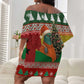 Guinea Bissau Christmas Off Shoulder Short Dress Santa Penguin Christmas Tree and Snowflake - African Pride