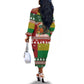 Guinea Bissau Christmas Off The Shoulder Long Sleeve Dress Santa Penguin Christmas Tree and Snowflake - African Pride