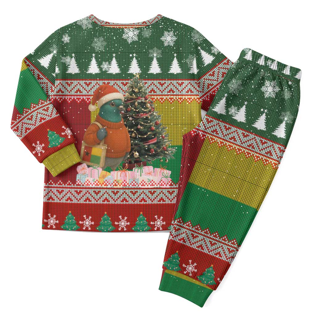 Guinea Bissau Christmas Pajama Set Santa Penguin Christmas Tree and Snowflake - African Pride