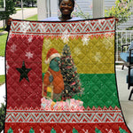 Guinea Bissau Christmas Quilt Santa Penguin Christmas Tree and Snowflake - African Pride