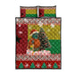 Guinea Bissau Christmas Quilt Bed Set Santa Penguin Christmas Tree and Snowflake - African Pride