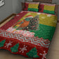 Guinea Bissau Christmas Quilt Bed Set Santa Penguin Christmas Tree and Snowflake - African Pride
