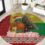 Guinea Bissau Christmas Round Carpet Santa Penguin Christmas Tree and Snowflake - African Pride