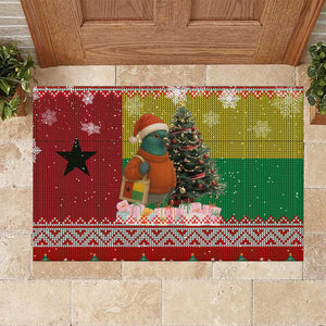 Guinea Bissau Christmas Rubber Doormat Santa Penguin Christmas Tree and Snowflake - African Pride