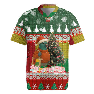 Guinea Bissau Christmas Rugby Jersey Santa Penguin Christmas Tree and Snowflake - African Pride