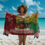 Guinea Bissau Christmas Sarong Santa Penguin Christmas Tree and Snowflake - African Pride