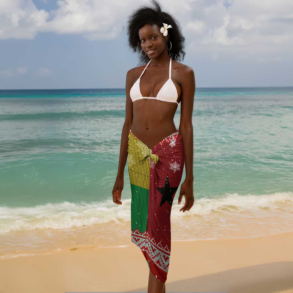 Guinea Bissau Christmas Sarong Santa Penguin Christmas Tree and Snowflake - African Pride
