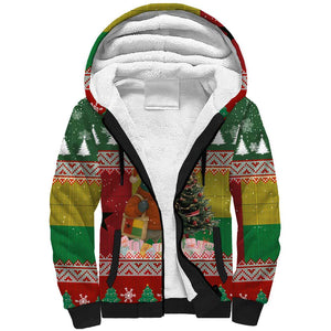 Guinea Bissau Christmas Sherpa Hoodie Santa Penguin Christmas Tree and Snowflake - African Pride