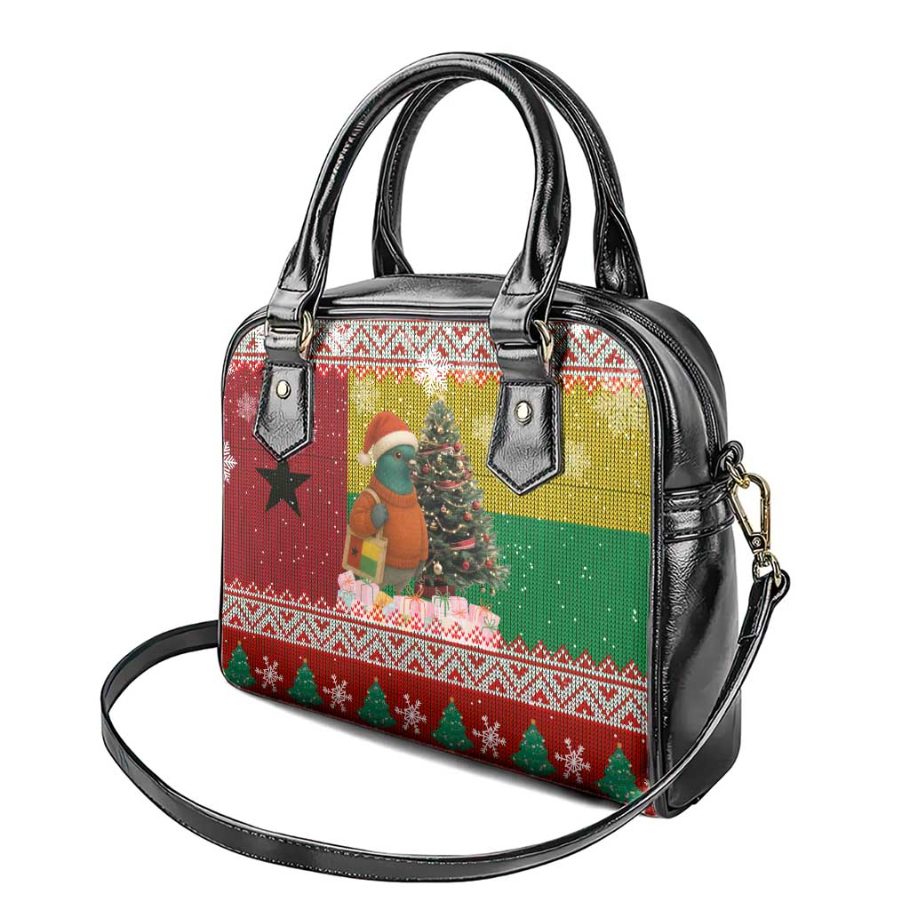 Guinea Bissau Christmas Shoulder Handbag Santa Penguin Christmas Tree and Snowflake - African Pride