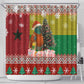 Guinea Bissau Christmas Shower Curtain Santa Penguin Christmas Tree and Snowflake - African Pride