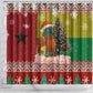 Guinea Bissau Christmas Shower Curtain Santa Penguin Christmas Tree and Snowflake - African Pride