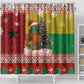 Guinea Bissau Christmas Shower Curtain Santa Penguin Christmas Tree and Snowflake - African Pride