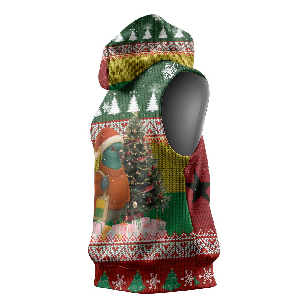 Guinea Bissau Christmas Sleeveless Hoodie Santa Penguin Christmas Tree and Snowflake - African Pride