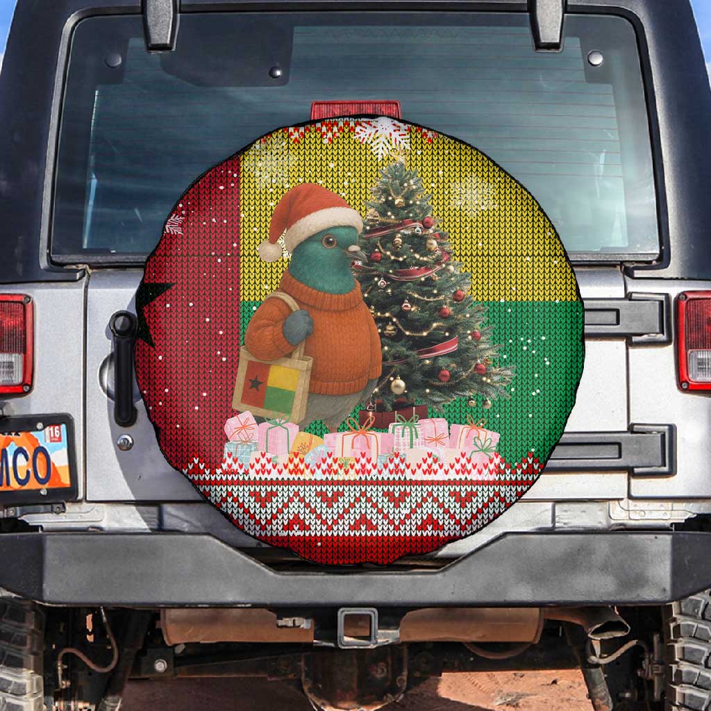 Guinea Bissau Christmas Spare Tire Cover Santa Penguin Christmas Tree and Snowflake - African Pride