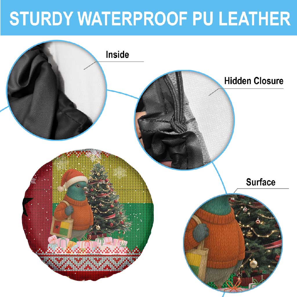 Guinea Bissau Christmas Spare Tire Cover Santa Penguin Christmas Tree and Snowflake - African Pride