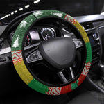 Guinea Bissau Christmas Steering Wheel Cover Santa Penguin Christmas Tree and Snowflake - African Pride
