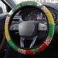 Guinea Bissau Christmas Steering Wheel Cover Santa Penguin Christmas Tree and Snowflake - African Pride