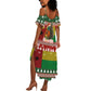 Guinea Bissau Christmas Summer Maxi Dress Santa Penguin Christmas Tree and Snowflake - African Pride