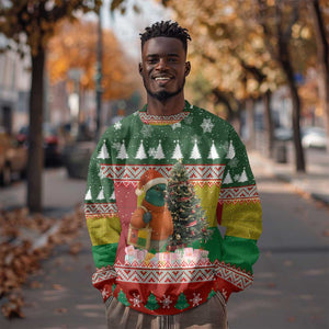 Guinea Bissau Christmas Sweatshirt Santa Penguin Christmas Tree and Snowflake - African Pride