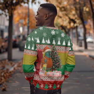 Guinea Bissau Christmas Sweatshirt Santa Penguin Christmas Tree and Snowflake - African Pride