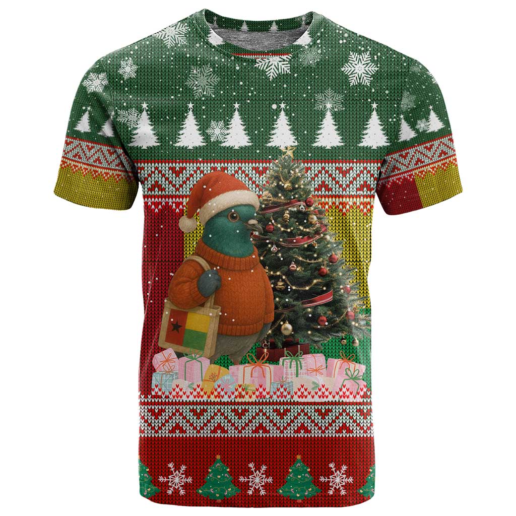 Guinea Bissau Christmas T shirt Santa Penguin Christmas Tree and Snowflake - African Pride