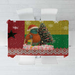 Guinea Bissau Christmas Tablecloth Santa Penguin Christmas Tree and Snowflake - African Pride