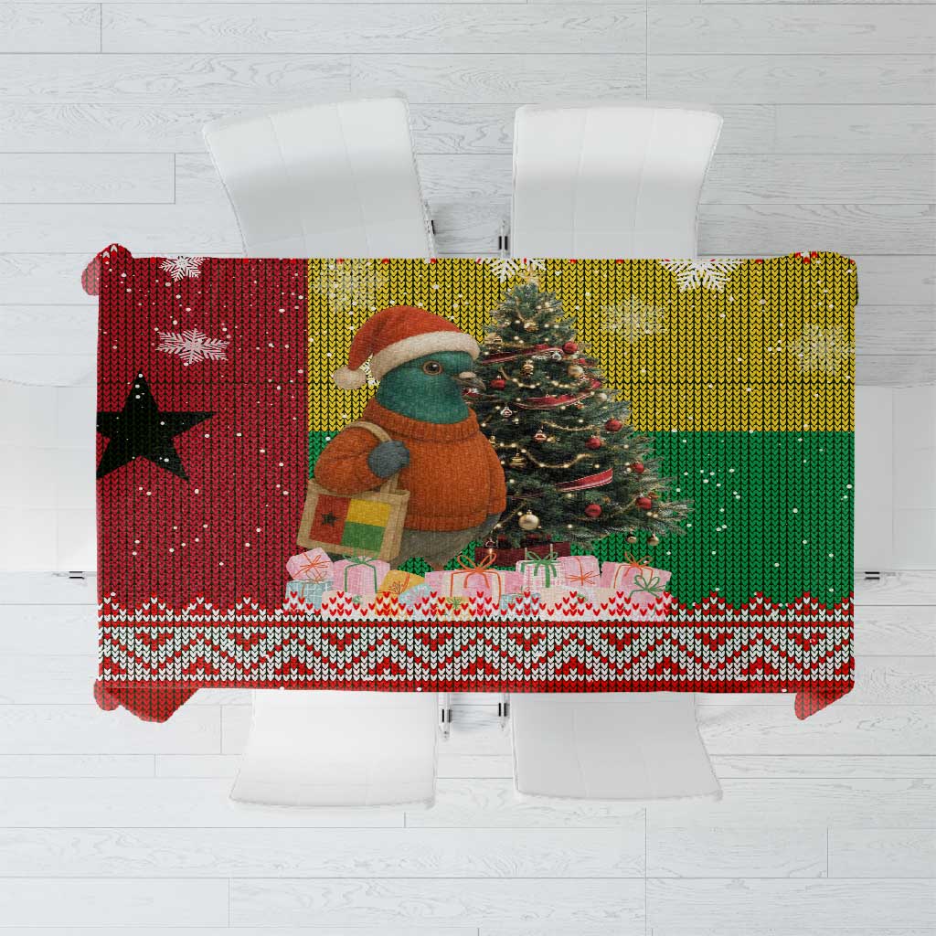 Guinea Bissau Christmas Tablecloth Santa Penguin Christmas Tree and Snowflake - African Pride