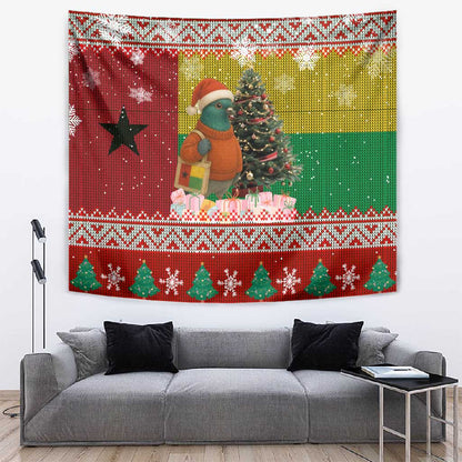 Guinea Bissau Christmas Tapestry Santa Penguin Christmas Tree and Snowflake - African Pride