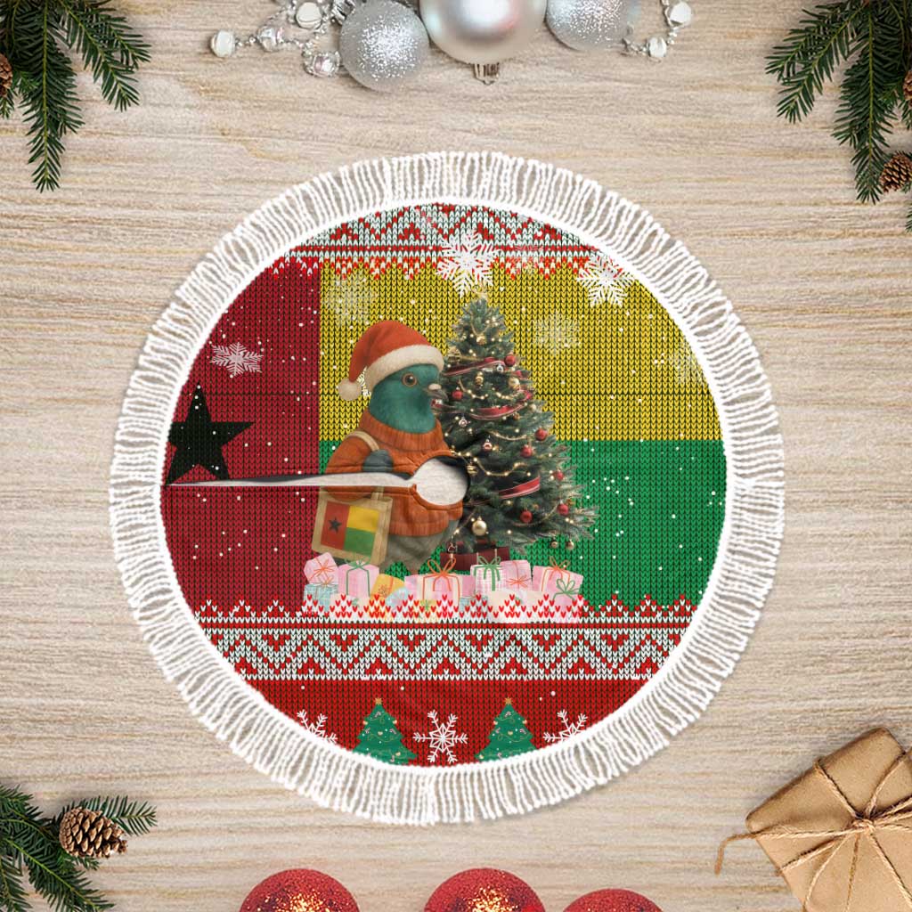 Guinea Bissau Christmas Tree Skirt Santa Penguin Christmas Tree and Snowflake - African Pride