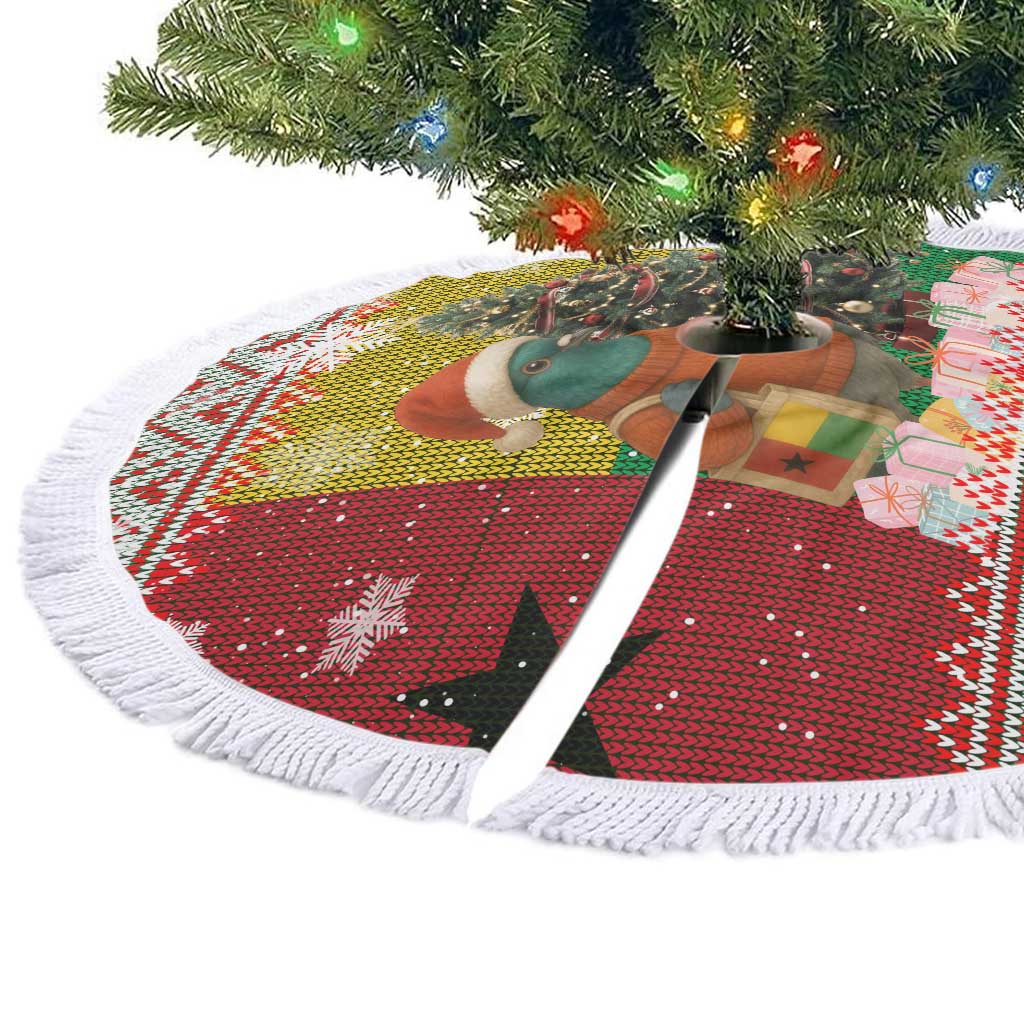 Guinea Bissau Christmas Tree Skirt Santa Penguin Christmas Tree and Snowflake - African Pride