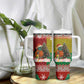 Guinea Bissau Christmas Tumbler With Handle Santa Penguin Christmas Tree and Snowflake - African Pride