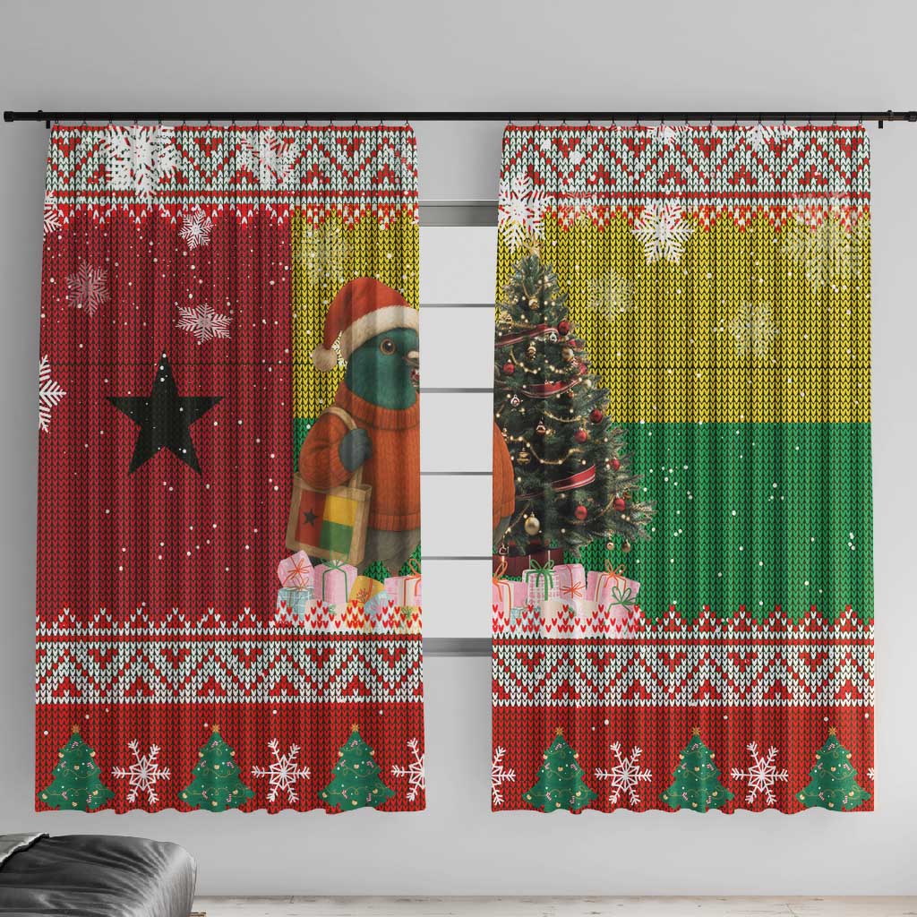 Guinea Bissau Christmas Window Curtain Santa Penguin Christmas Tree and Snowflake - African Pride