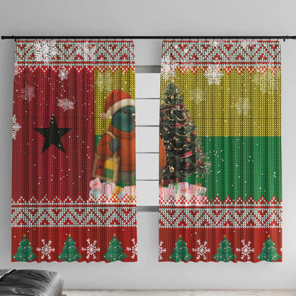 Guinea Bissau Christmas Window Curtain Santa Penguin Christmas Tree and Snowflake - African Pride