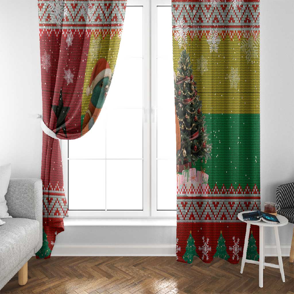 Guinea Bissau Christmas Window Curtain Santa Penguin Christmas Tree and Snowflake - African Pride
