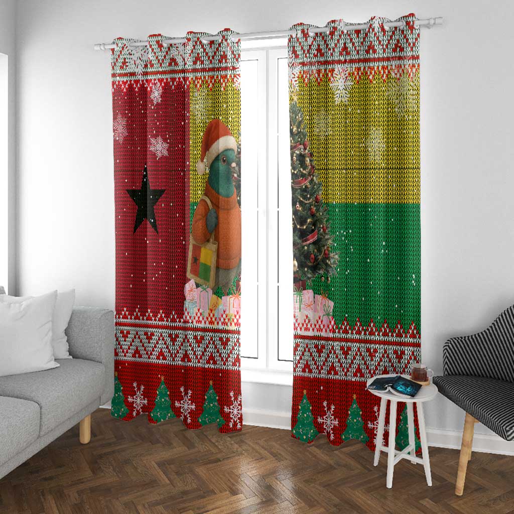 Guinea Bissau Christmas Window Curtain Santa Penguin Christmas Tree and Snowflake - African Pride